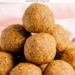 pinterest pin with sattu laddu photo