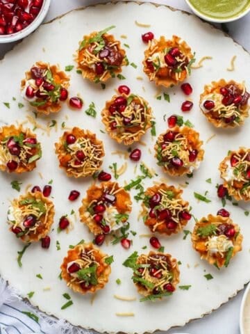 aloo chaat in filo cups