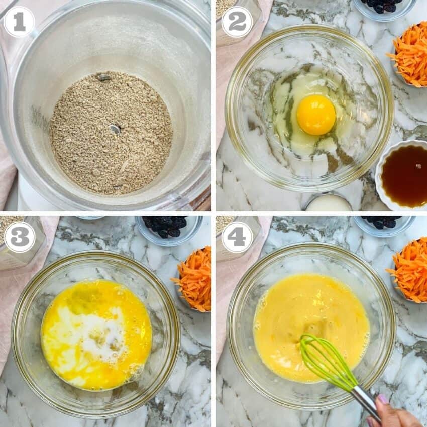 making batter for carrot cake baked oats