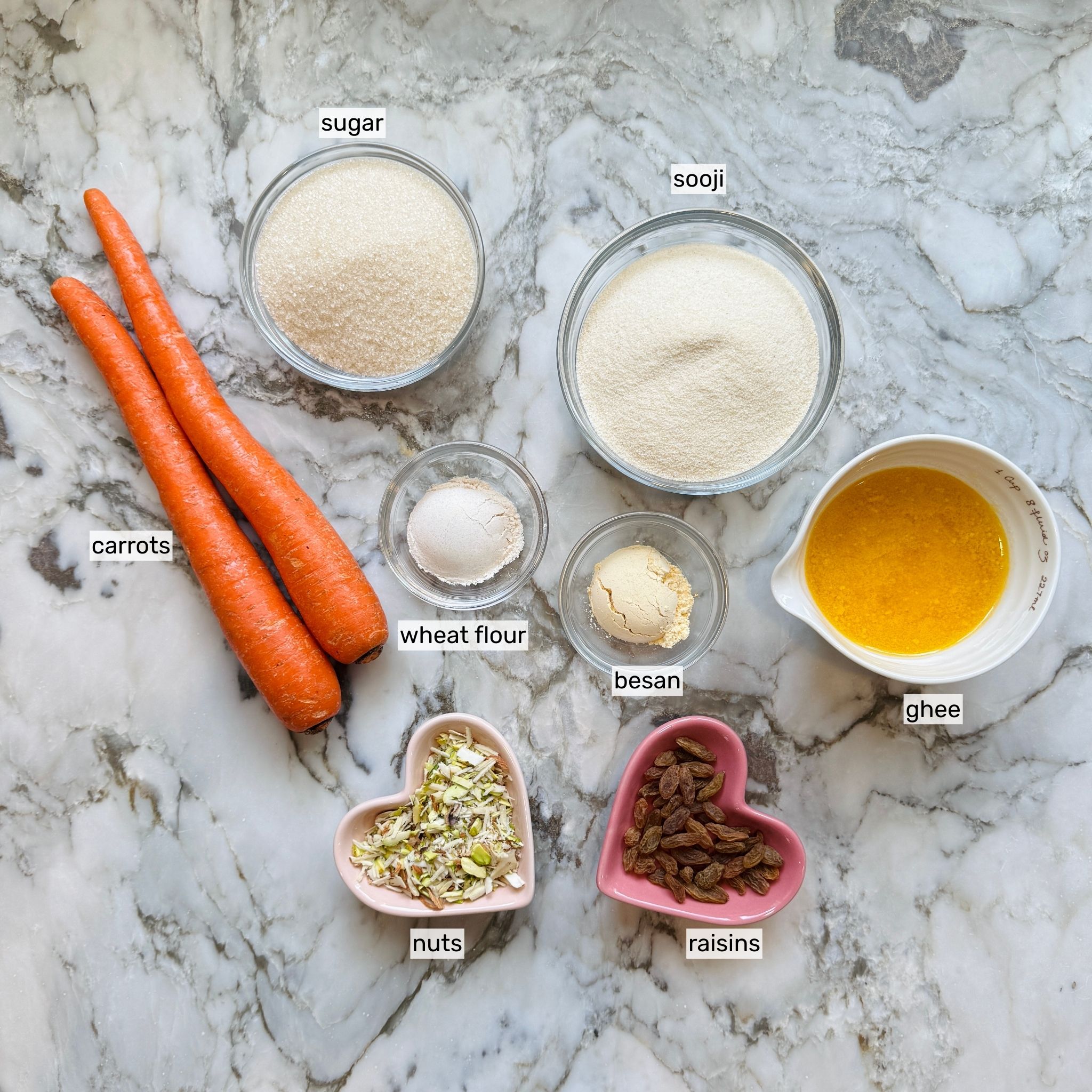 ingredients for carrot sheera