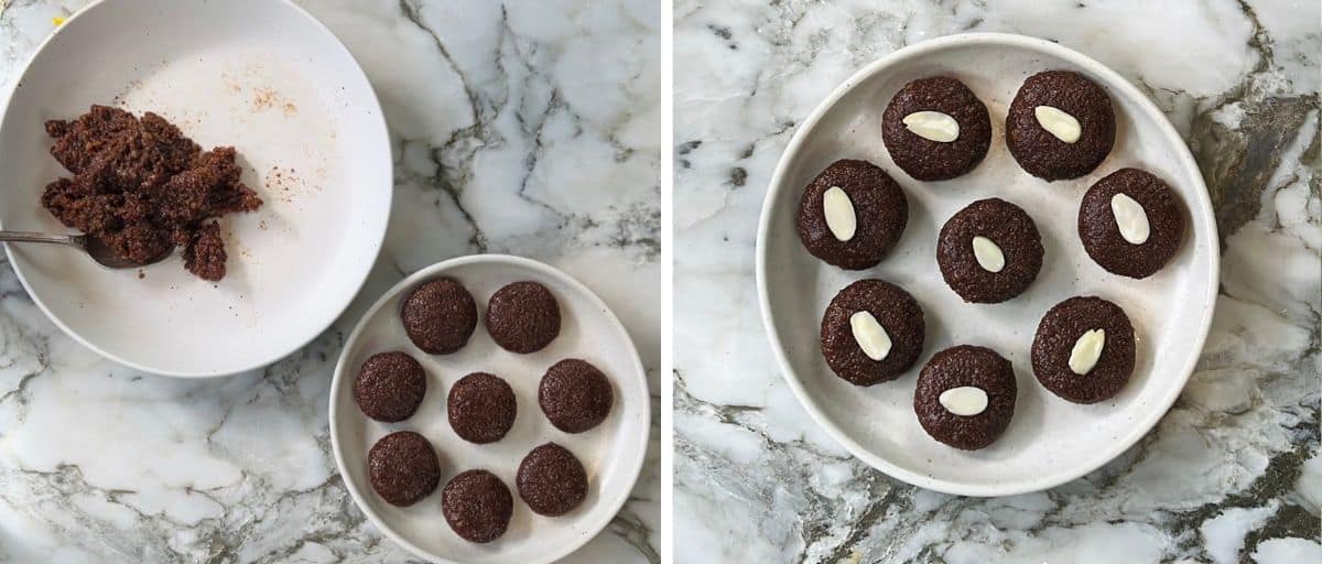 photos showing how to make chocolate peda