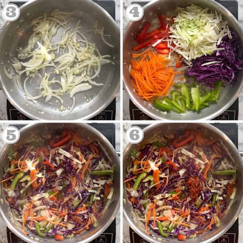 stir frying veggies