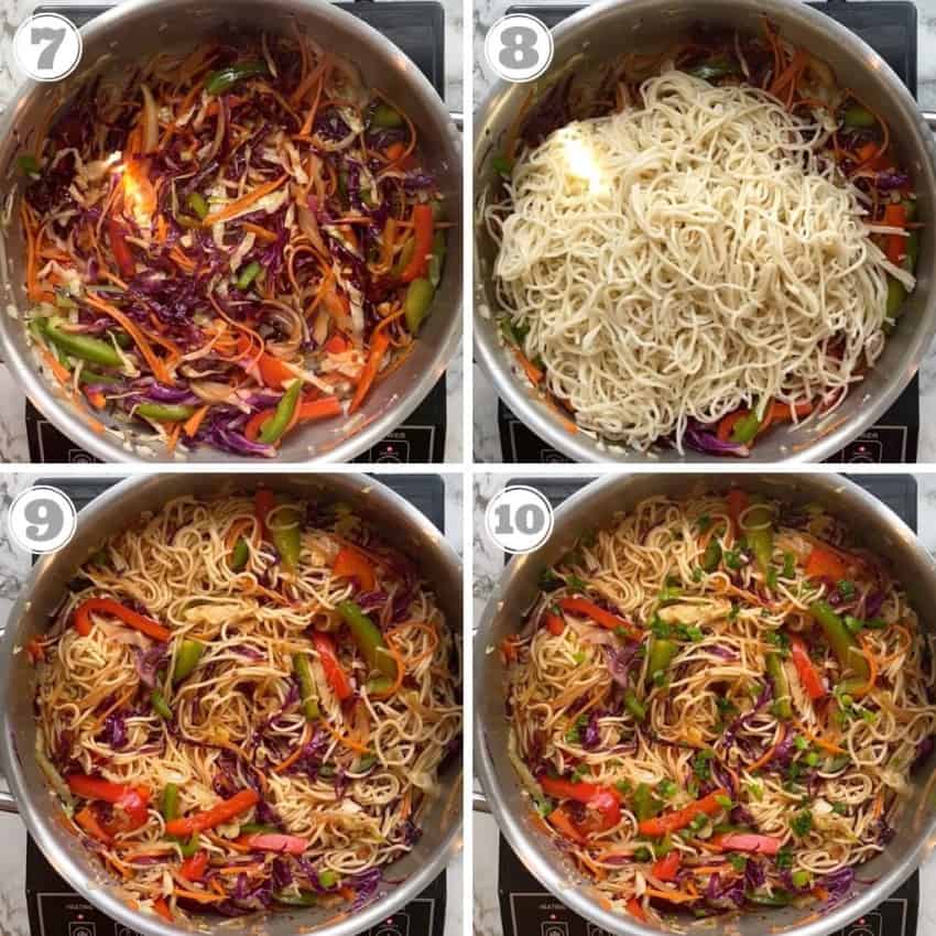 toss in sauce and noodles