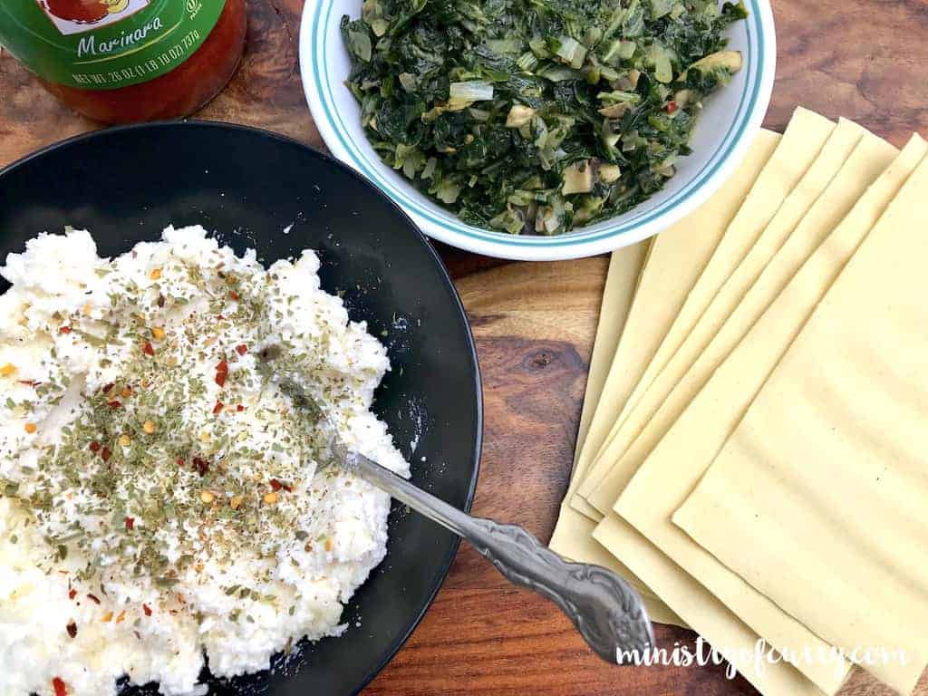 spinach mushroom lasagna ingredients