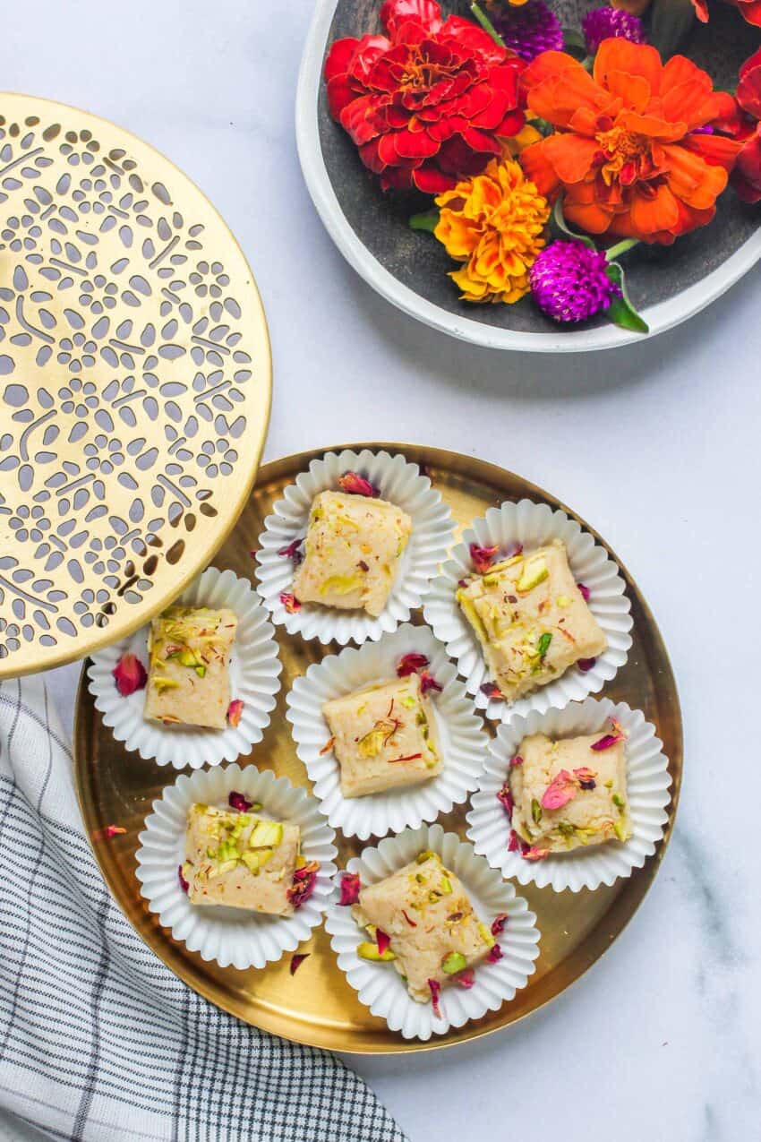 kalakand in paper cupcake liners