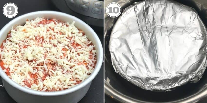 Steps nine and ten of lasagna recipe