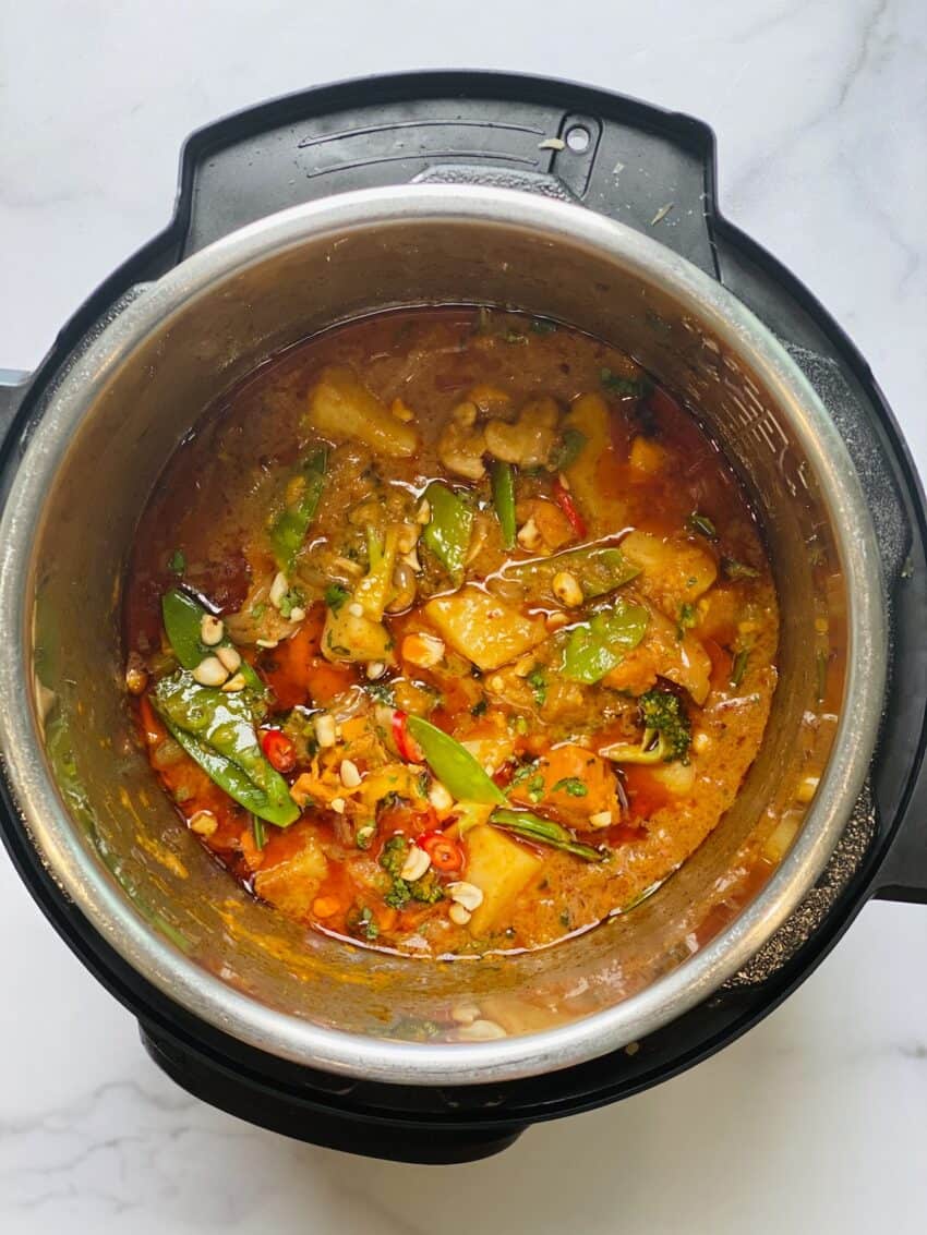 vegan massaman curry in Instant Pot
